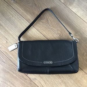 EUC Coach Black Leather Wristlet